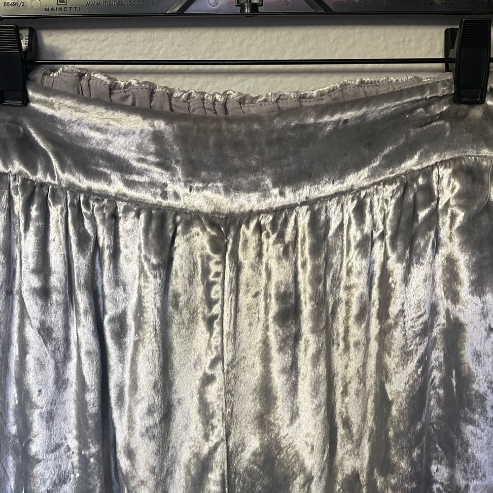 Maeve by Anthropologie velvet wide leg pant silver gray size S - Picture 7 of 8